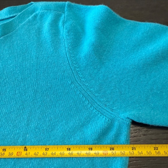 Peck And Peck 2-ply 100% Cashmere Aqua Pullover Sweater Size XL - Picture 4 of 7